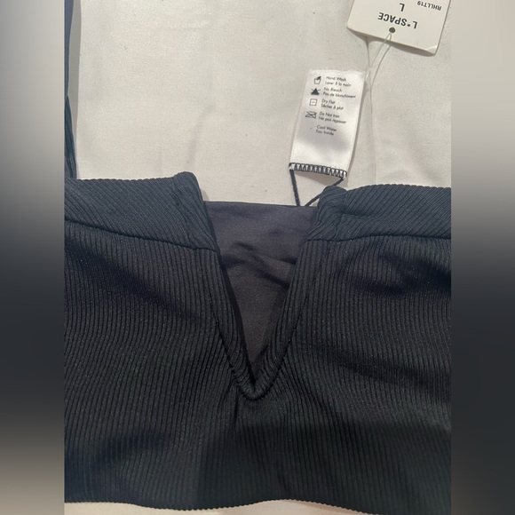 NWT! L*Space Lee Lee Black Bikini Top - Picture 2 of 8